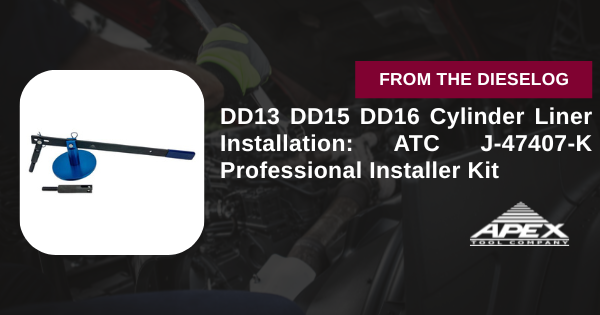 ATC J-47407-K DD13 DD15 DD16 cylinder liner installer kit in action